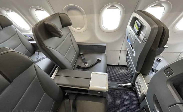 first-class flight on American Airline's 32Q-Airbus A321neo